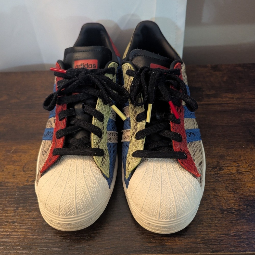 Adidas Originals Superstar Snakeskin Multi-Color Blue Red Yellow Sneakers - Picture 2 of 8